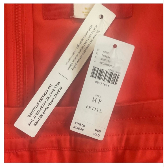 Maeve Anthropologie Polka Dot Mini Dress Red Orange Petite M NWT - Picture 9 of 16